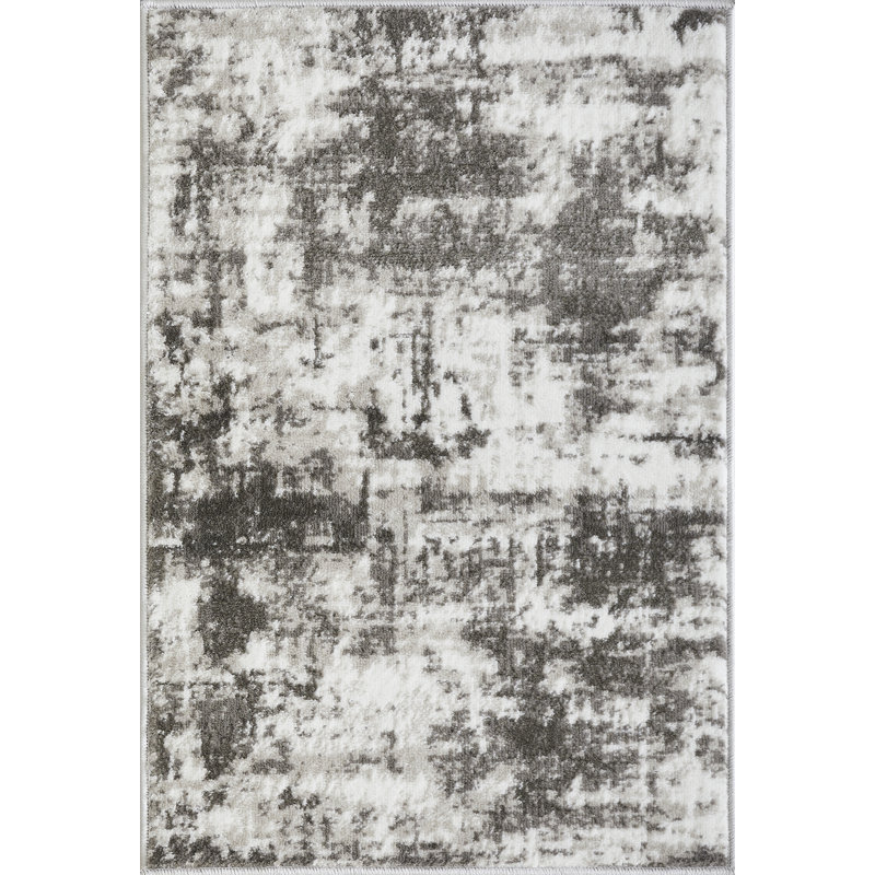 Tapis abstrait en polypropylène tissé à la main Sharitta, Rectangle 2 pi x 3 pi