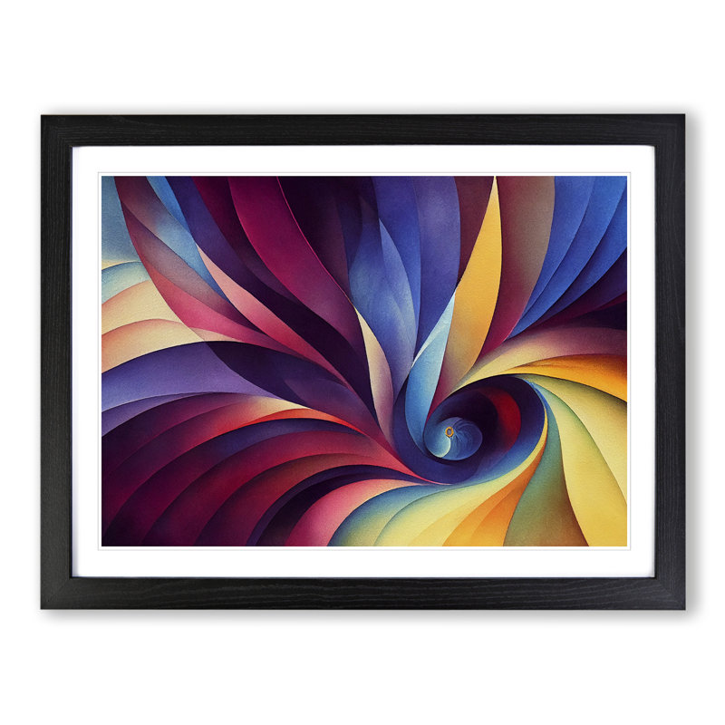 Fractal - Single Picture Frame Print, Black, 46cm H x 64cm W x 2cm D