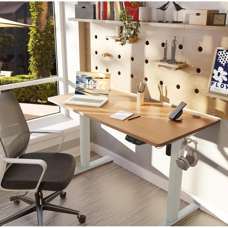 Bureau debout à hauteur réglable, Blanc