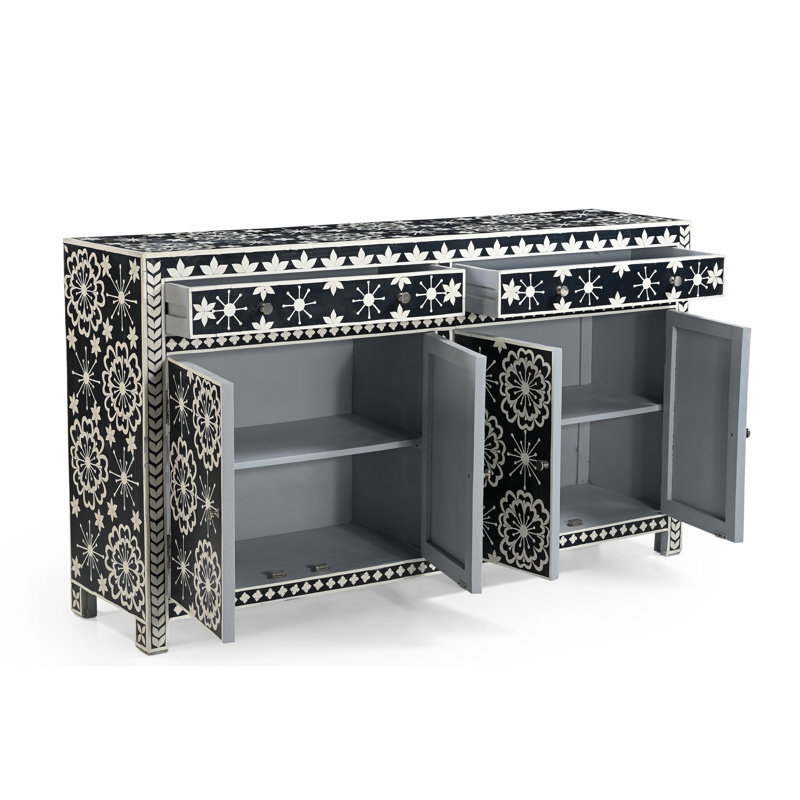 Buffet à 3 portes avec 2 tiroirs ZAMORA Bone Inlay