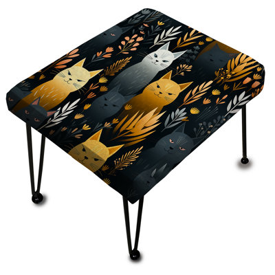 Cute Cat In Botanical Garden - Animal Print Rectangle Ottoman