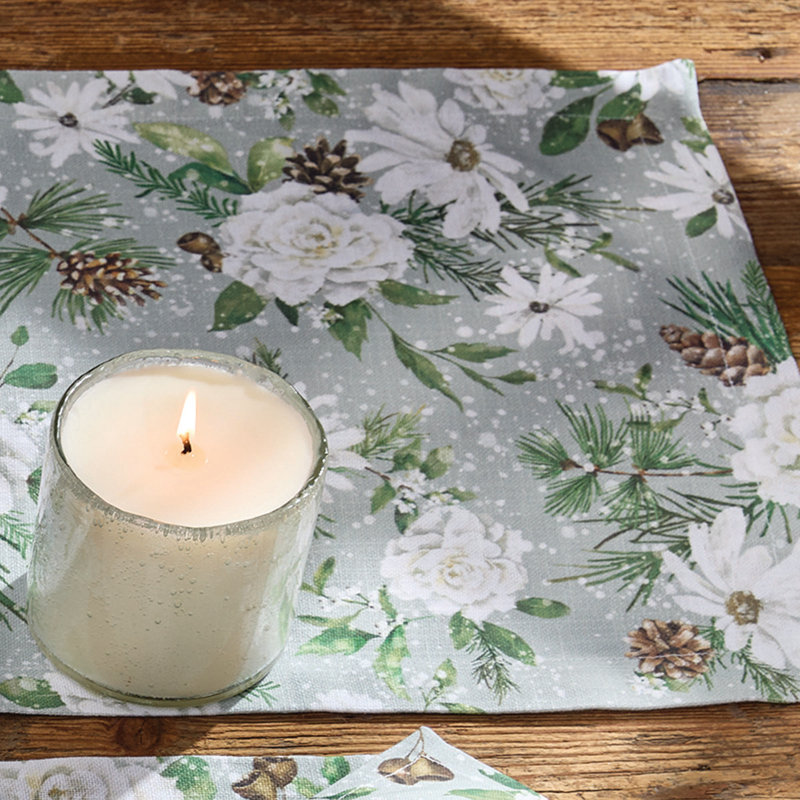  Chemin de table Snowflowers 13 po x 54 po, L 54 po x l 13 po
