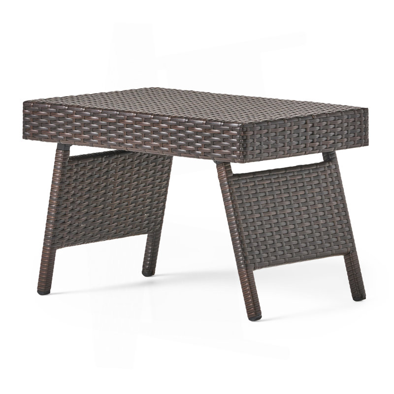 PE WICKER SNACK TABLE, Brown Multi