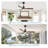 52 Inch Indoor Ceiling Fan with Dimmable LED Light, 3 Solid Wood Blades, Remote Control Reversible DC Motor - Matte Black for Living Room