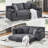Brigitte 78.1" Convertible Corduroy Sofa Bed, Upholstered Pull-Out Couch with Sleeper-278695243