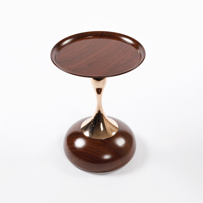 Table d'appoint ronde Mermaid Tail, Noyer brun