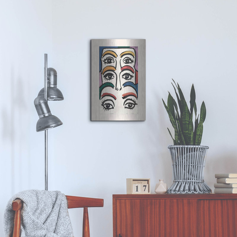 Art mural en métal luxueux «Eyes and Surf» par Andreas Magnusson, H 24 po x l 16 po