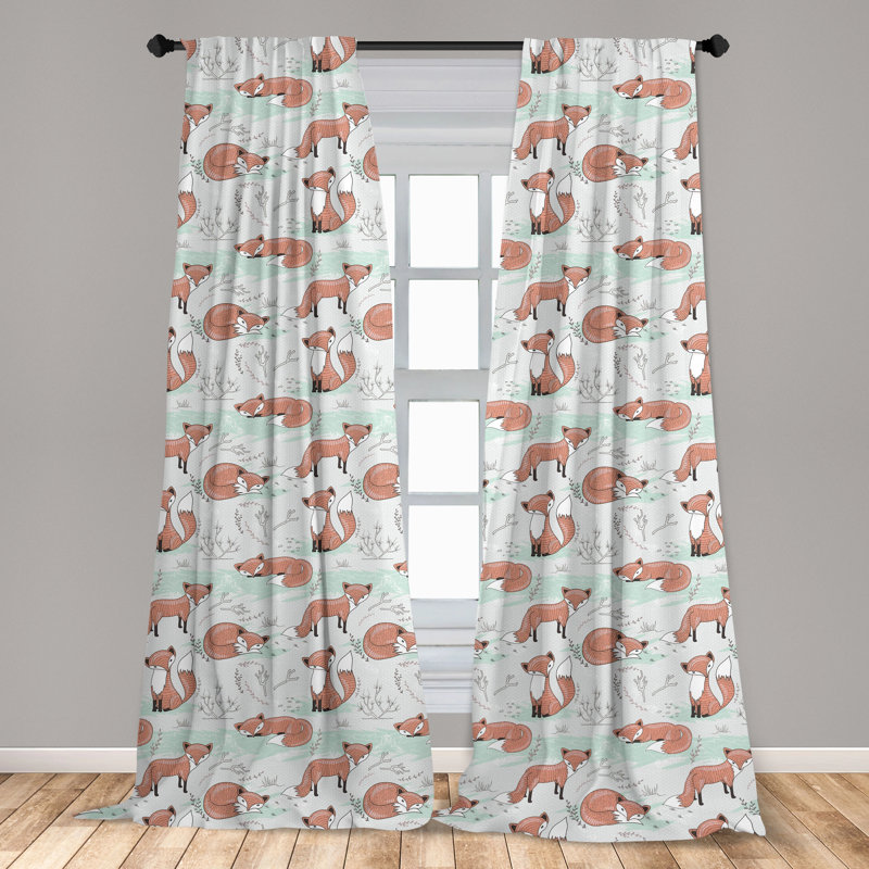 Fox Semi-Sheer Rod Pocket Curtain Panels, 28" x 95"