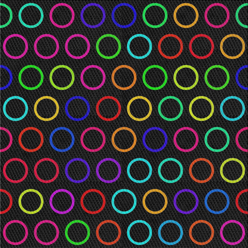 Tapis rouge/bleu/vert à motif, Carré 4 pi