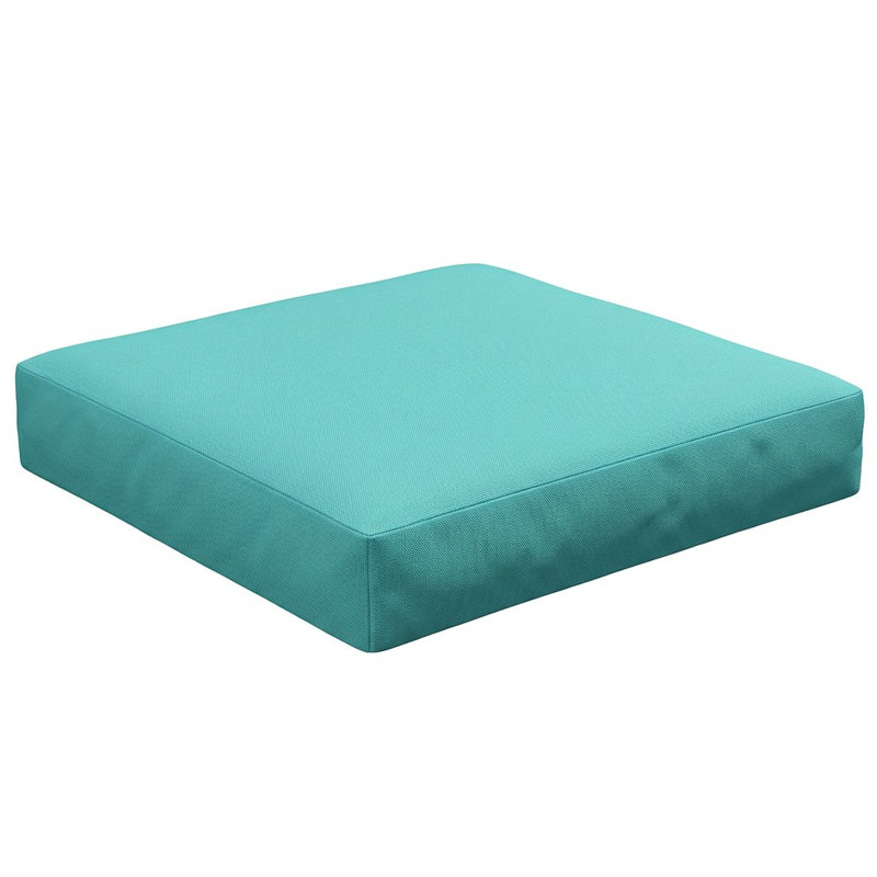 Sunbrella Outdoor Solid Knife Edge Deep Seating Cushion, 25 in W x 25 in D x 5 in H, Sunbrella - Canvas Aruba