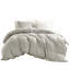 Housse de couette grise 3 pièces avec tissu, confortable et esthétique, esthétique sophistiquée du lin, rayures intemporelles pour le décor de la chambre à coucher, tout confort, attaches de coin au changement, standard 100, machine