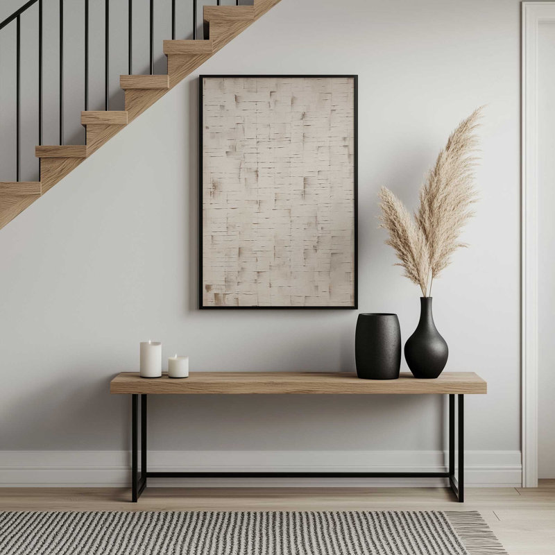 Tranquillité texturée I, Cadre simple en or poli, H 15,25 po x l 12,25 po