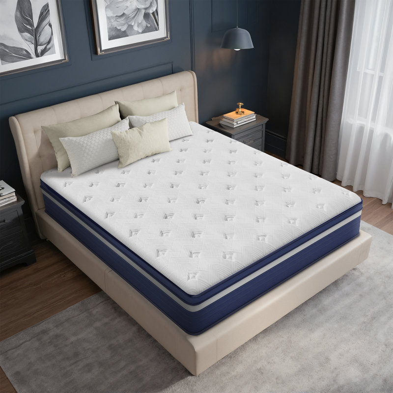 Matelas hybride à ressorts ensachés en mousse viscoélastique gélifiée 12 po Neasha