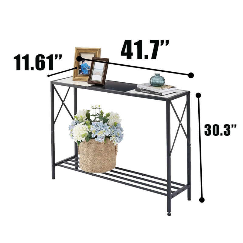 Industrial Entrance Table, White, Black