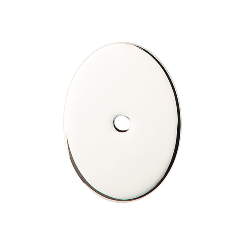 Oval  Backplate, Polished Nickel, 1.75" H x 1.25" W x 0.625" D