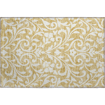 Premium Machine Washable Prisco Gold Rug