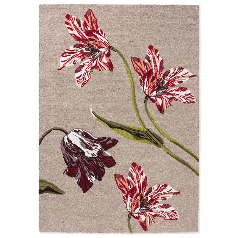 Floral Area Rug in Burgundy/Green/Brown, Rectangle 8'2" x 11'6"