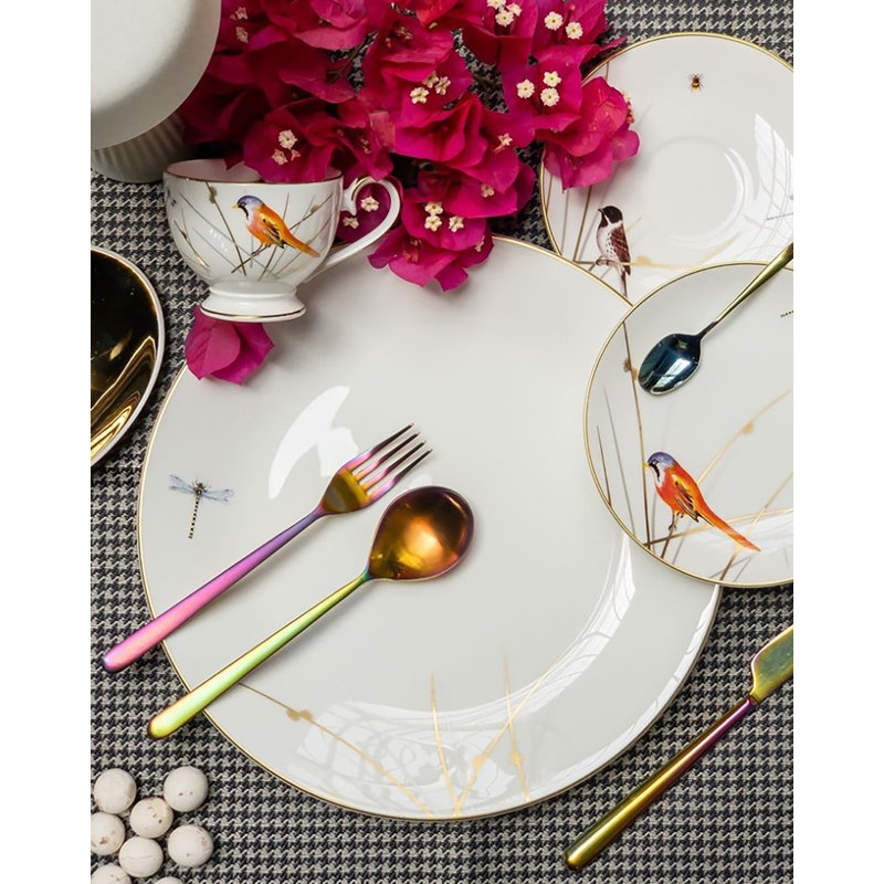 Linea Flatware Set - 43 Pieces - Ice Champagne, Ice