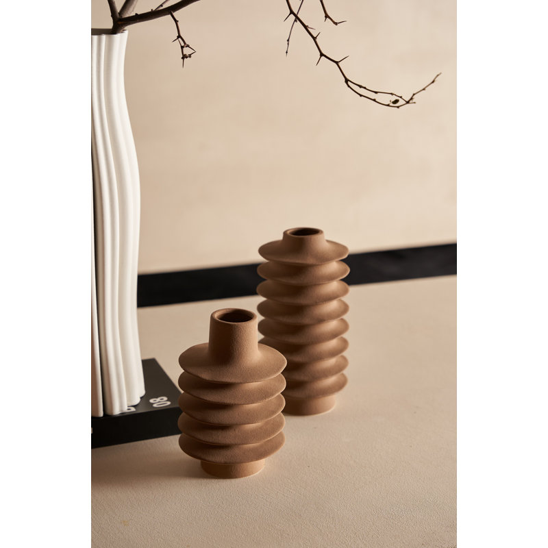 Vase en céramique imprimé jaune 3D brun 5 "