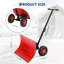 Heavy Duty Snow Shovel with Wheels,Steel Dual Handle Push Snow Pusher Shovel for Driveway Snow Removal, 5-Position Angle & Height Adjustable Handle, Sidewalk Yard Snow Plow-1229029101-1229029138