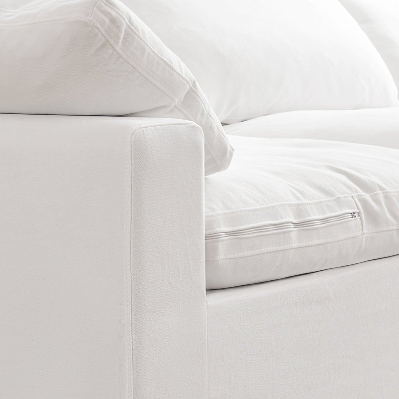 Canapé en tissu Hidehisa, H 25,2 po x l 110,8 po x P 110,8 po, 5, Light Grey