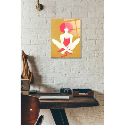 «Pinkcat» par Sai Tamiya, art mural en verre acrylique