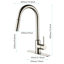 Robinet de cuisine en nickel brossé avec bec rétractable - Acier inoxydable, buse pivotante à 360 ° pour un débit d'eau uniforme, contrôle de la température et du débit à une seule poignée, surface de corrosion rétractable rotative optimale-1815107564