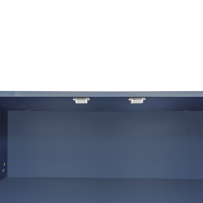 Shoe Storage Bench Including Cushions, Navy