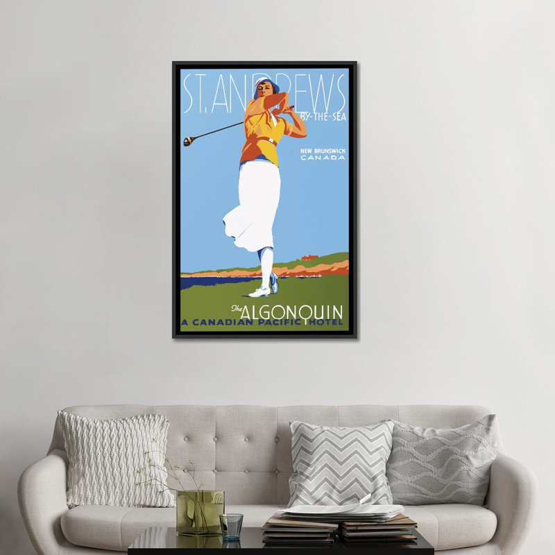 «St. "Andrews", impression sur toile, H 26 po x l 18 po x P 1,5 po, Toile avec cadre noir, Pas de tapis