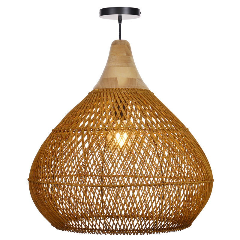 Luminaire suspendu en rotin pour îlot de cuisine, H 78 po x l 23,62 po x P 23,62 po