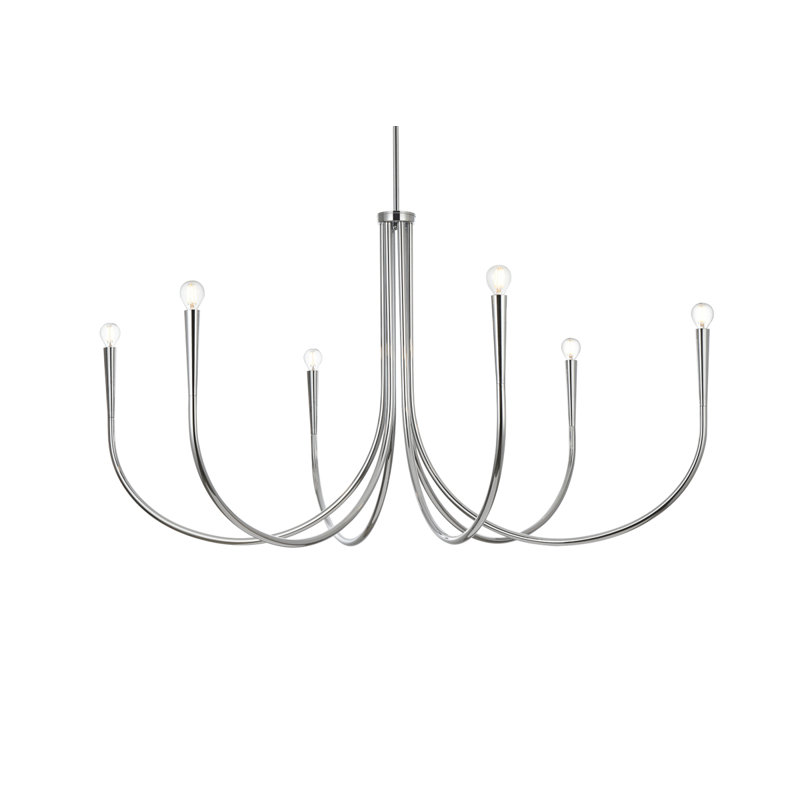 Catalena 6-Light Chandelier, Chrome, H 27 po x l 50 po x P 50 po