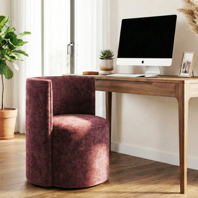 Chaise de bureau rembourrée en tonneau avec roulettes pour le bureau personnel