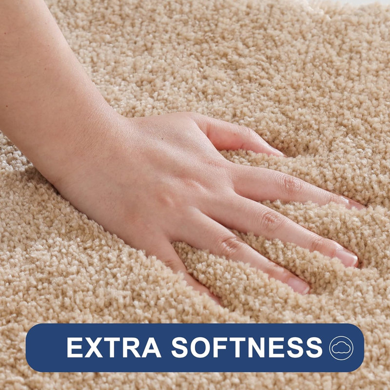 Bath Rugs for Bathroom Extra Thick, Beige, 36" L x 24" W