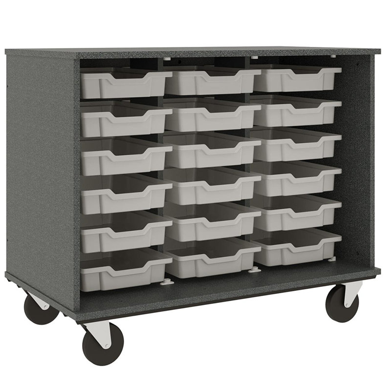 Chariot de rangement à 18 compartiments, Gris nébuleux
