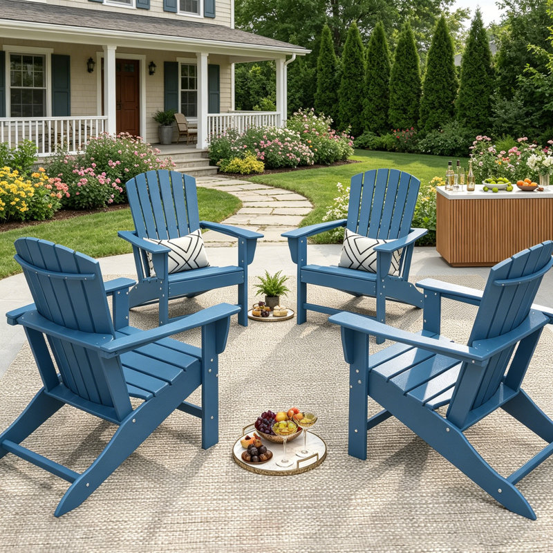 Hdpe Outdoor Adirondack Chair (set Of 4 ), Brownwood