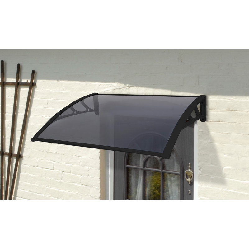 Tinted Easy Fit Door Canopy W1m x D0.6m, Black