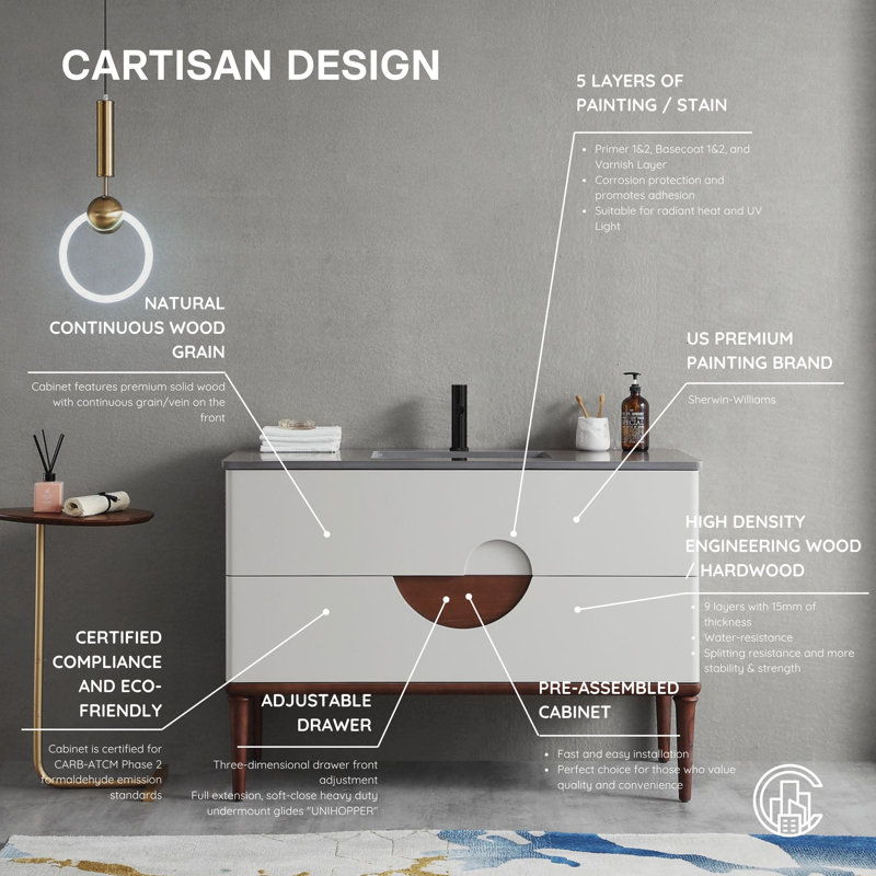 Burano 48'' W Single Vanity, Beige