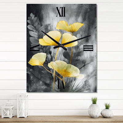Jakeb - Floral Leaves Modern Wall Clock