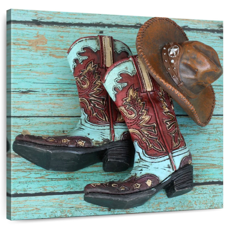 Lelar Cowboy Hat And Boots, 16" H x 16" W