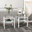 Ensemble de 2, table basse moderne en verre trempé, table de bout, table carrée pour le salon, transparent / blanc-125538250-125538249-125538246