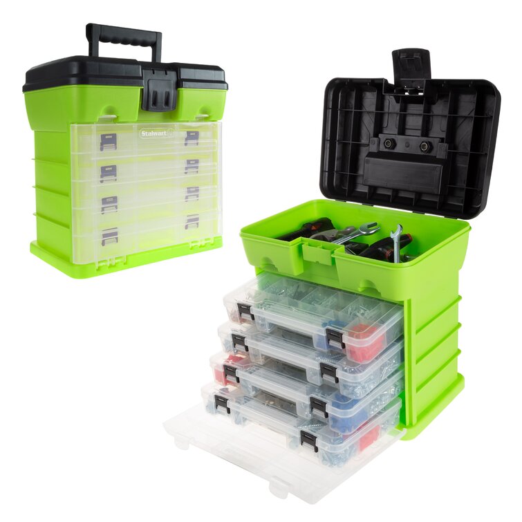 Storage and Tool Box Organizer with 4 Drawers by Stalwart Green