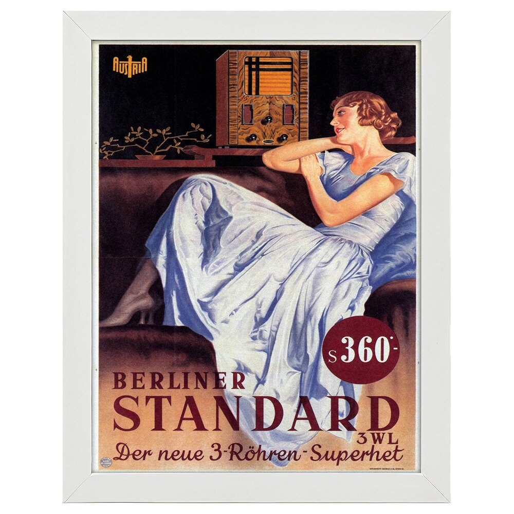 Leinwandbild Vintage Advertising Poster Berliner Standard