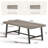  Modern Farmhouse Dining Table Set for 8-12 – 71" Large Grey Wooden Rectangular Table with Metal Frame, Adjustable Feet, Perfect for Kitchen, Dining or Living Room, Set of 2, Grey