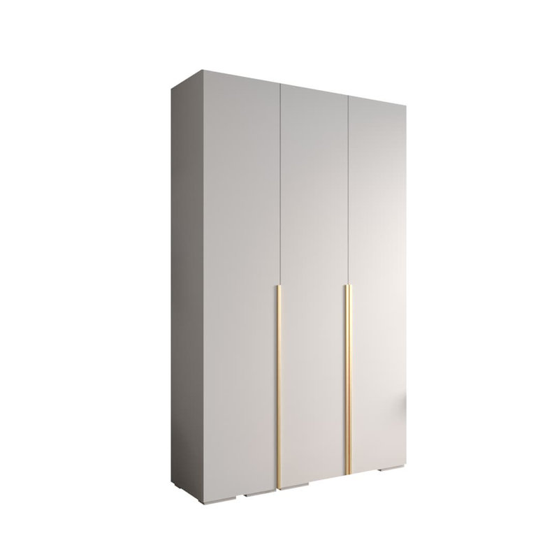 Baten 3 Door Manufactured Wood Wardrobe, Silver