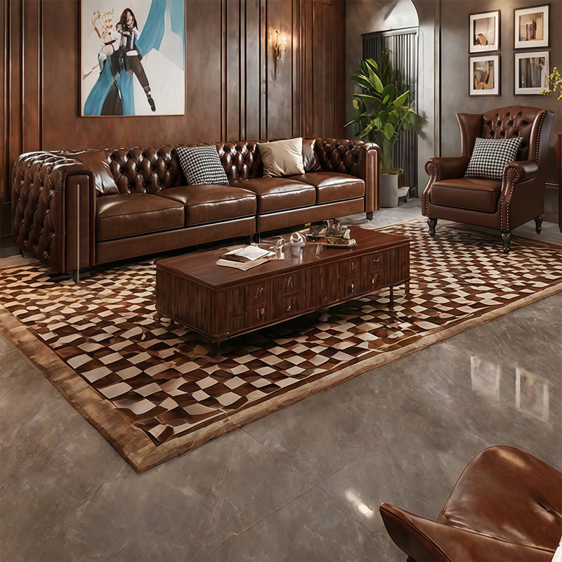 American straight - row retro sofa