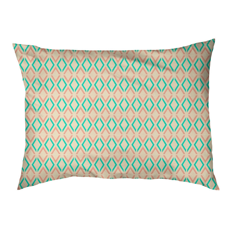 Coussin Byrge, Très grand (l 52 po x P 42 po x H 17 po), Sarcelle / orange