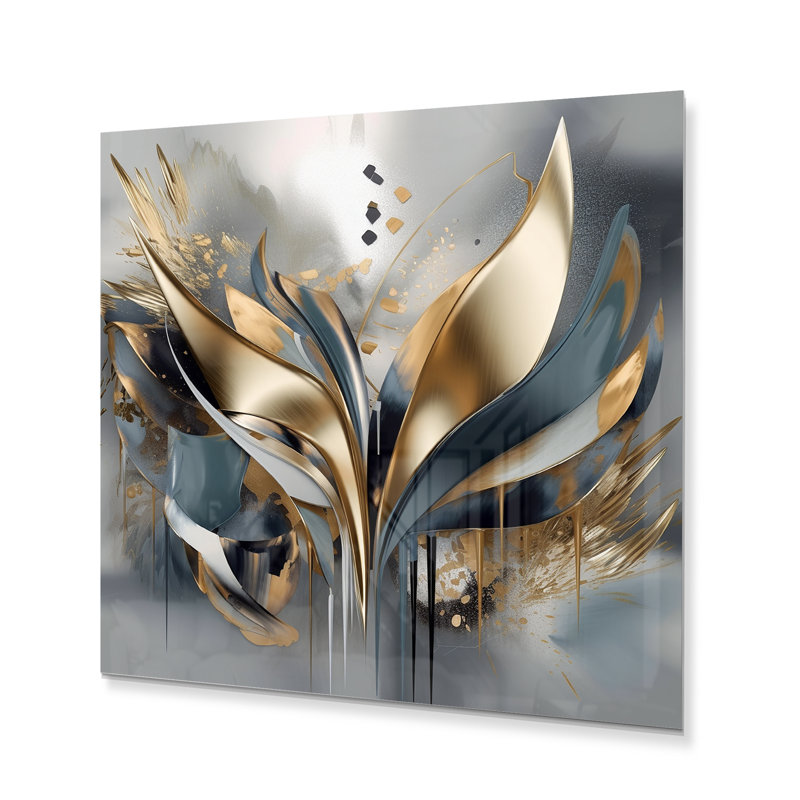 Art mural abstrait formes abstraites et lignes IV, H 23 po x l 23 po x P 1 po