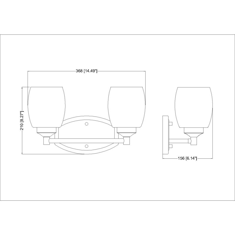 Fenella 2 Light Vanity, Chrome