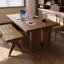 Table de salle à manger rectangulaire en bois massif brun noisette-606096280
