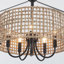 5 - Light 18.35” Dimmable Metal Drum Rattan Bohemian Candle Chandelier With Seagrass Shade-1463574792